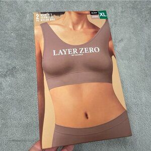 Layer Zero 2 Pack Womens Seamless Nylon Bra Black/Sienna XL d1017